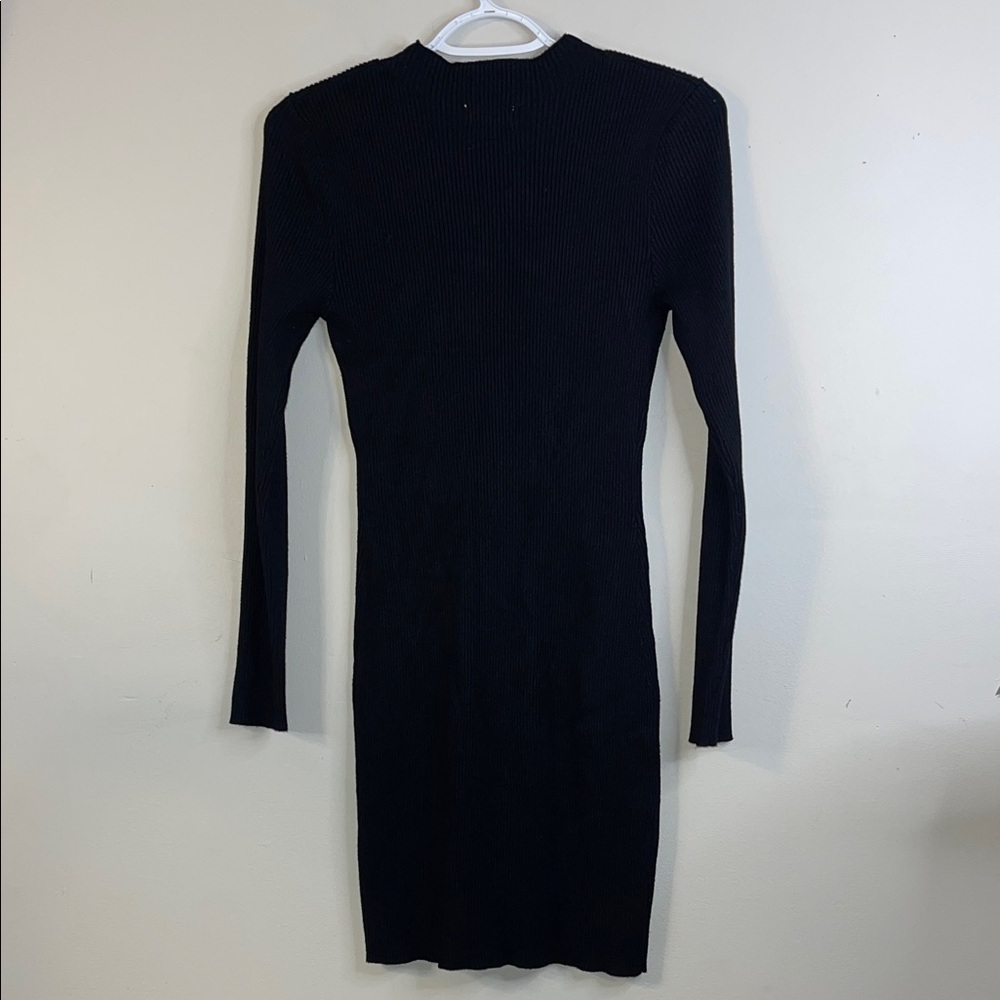 Full Circle Trends Black Ribbed Long Sleeve Sweater Dress Large #42 - Picture 6 of 10